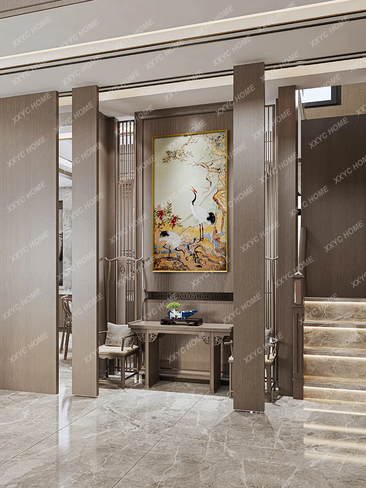 New Chinese Enamel Living Room Hallway Corridor Hanging Painting and Decorative Painting Restaurant Wallpaper