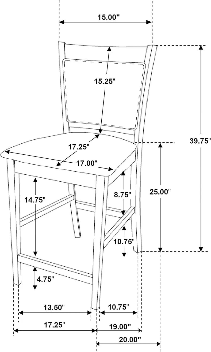 

Coaster Furniture Jaden Transitional Upholstered Counter Height Dining Chair (Set Of 2) Black Faux Leather Polyurethane