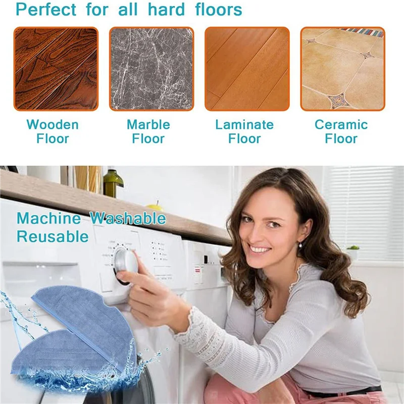 A98G-16Pcs فراغ ممسحة استبدال منصات ل Roborock T7 T7 زائد S7 قابلة لإعادة الاستخدام الطابق خبير الرطب استبدال ستوكات وسادة ناعمة