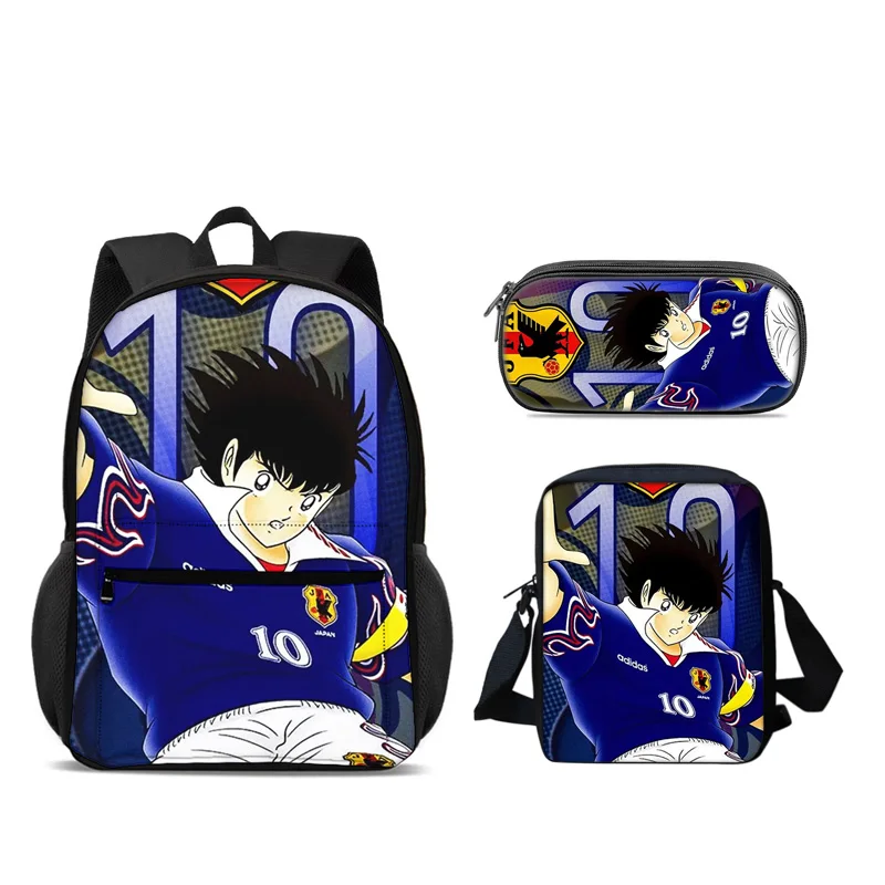 Captain Tsubasa Backpack Pen Bag Shoulder Bag 3pcs Set Versatile  Large Capacity Boy and Girl School Birthday Best Gift