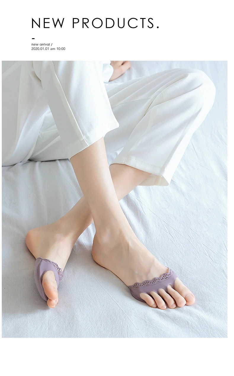 Einlegesohlen für High Heels, Halbschuhe, Fünf-Finger-Vorfußpolster für Damen, zur Behandlung von Hornhaut, Hühneraugen und Fußschmerzen, unsichtbare Sockeneinlagen. – Detail 8