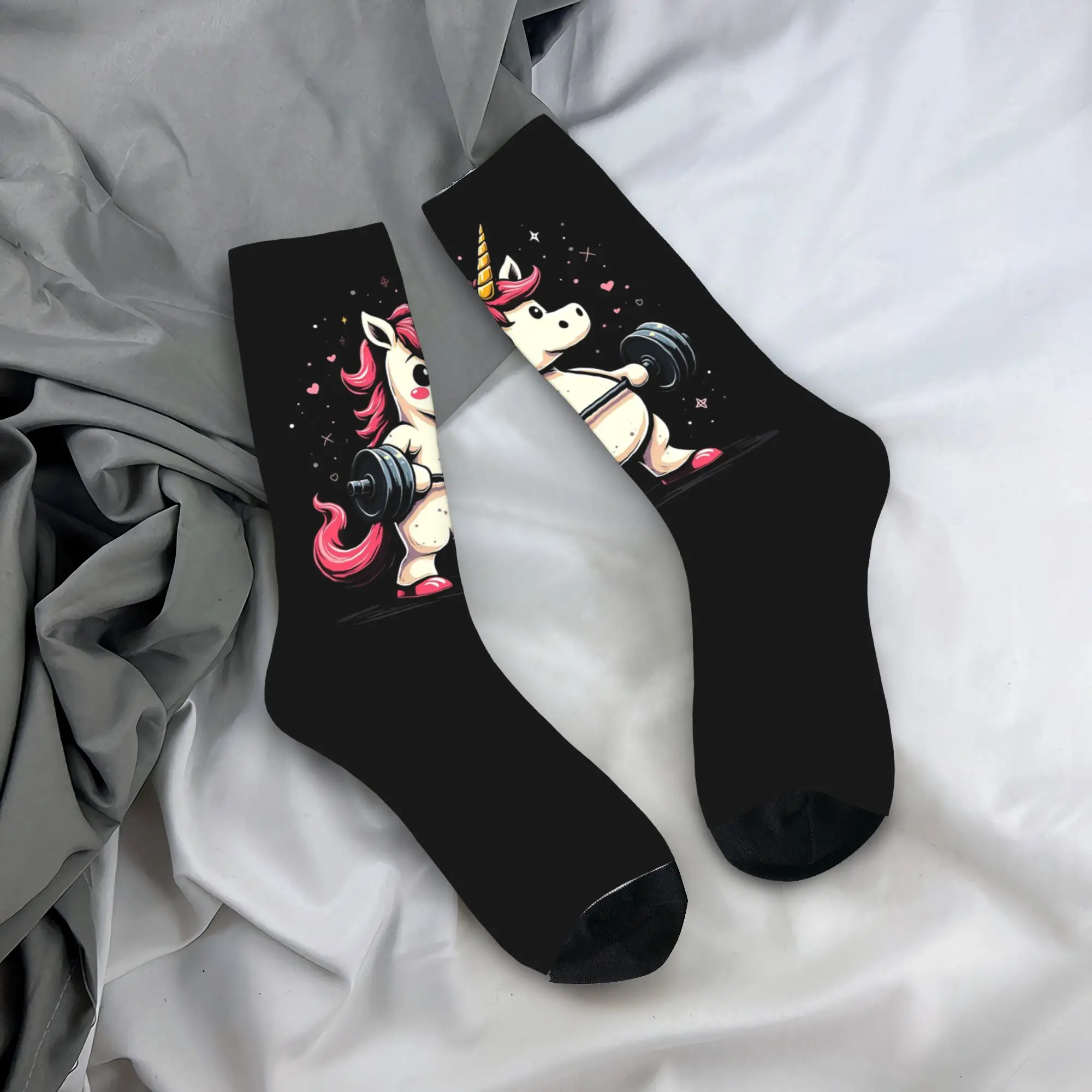 

Носки All Seasons Crew Stockings The Snatch Weightlifting Unicorn Socks в стиле Харадзюку, длинные носки в стиле хип-хоп, аксессуары для мужчин и женщин, подарок