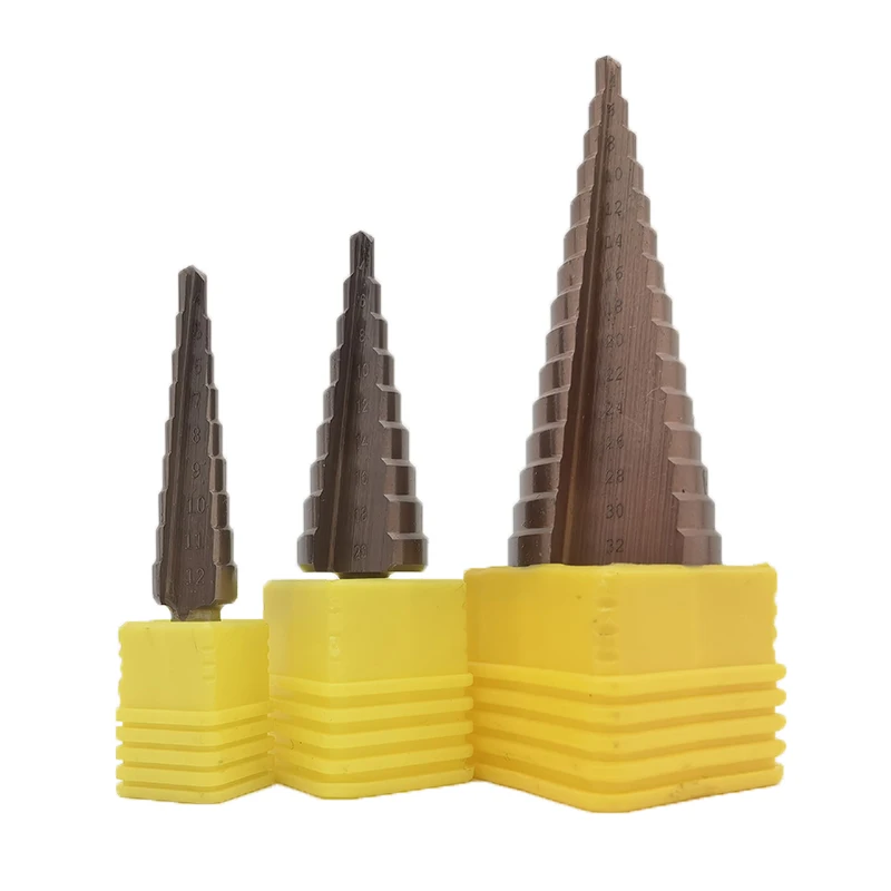 M35 5% Cobalt Step Drill Bit 4-12 4-20 4-32mm HSS-CO High Speed Steel Cone Metal Drill Bit Tool Hole Cutter for Stainless Steel