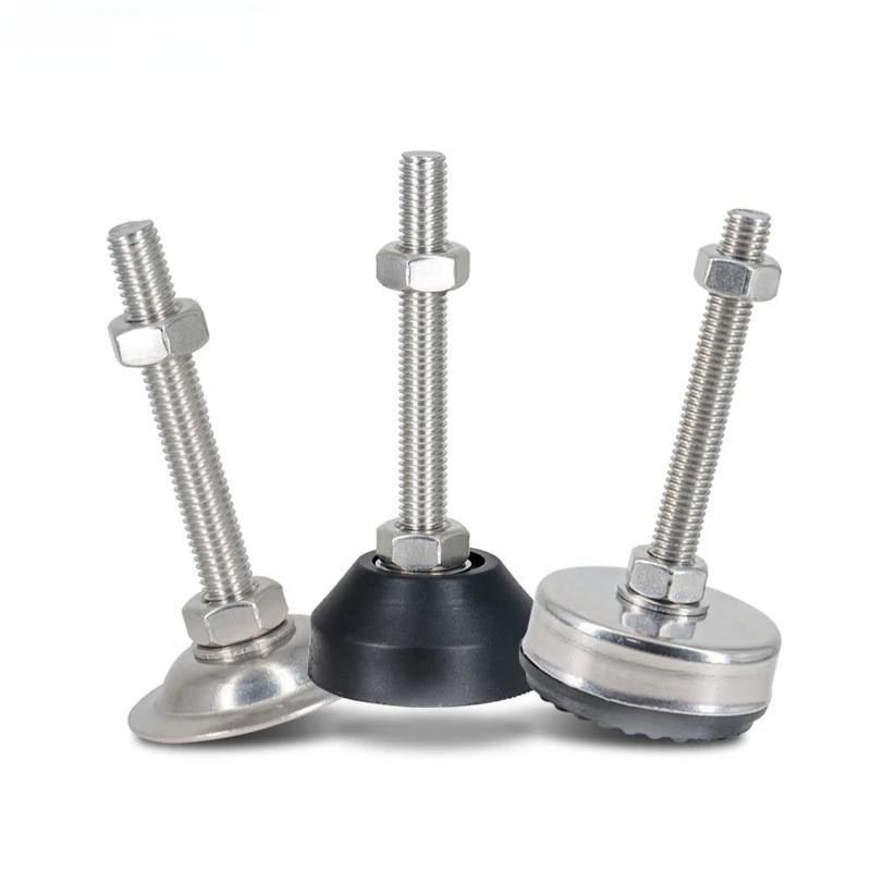 304 Stainless Steel Foot Cup Fixed with Rubber Flat Bottom Adjustable Support Foot Cup
