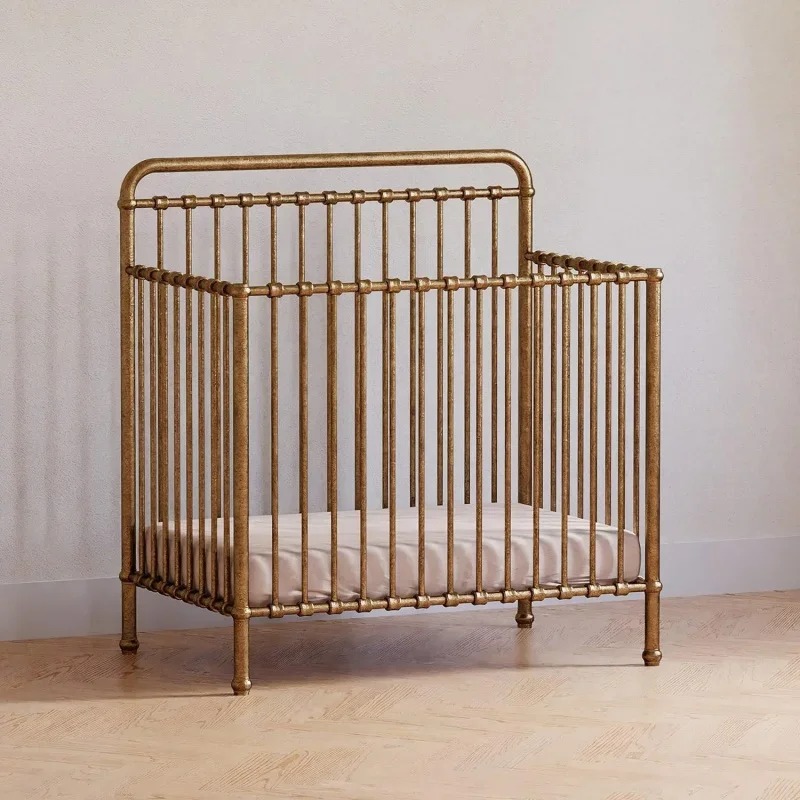 Winston 4-in-1 Convertible Metal Crib in Vintage Gold, Greenguard Gold Certified ‎40.25