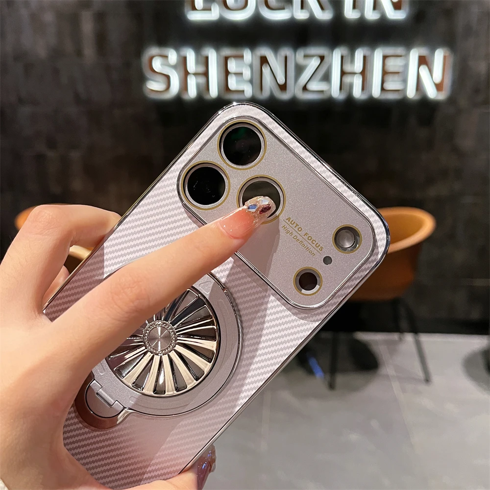 حافظة مغناطيسية بنمط ألياف الكربون لهاتف آيفون 17 16 15 14 13 12 Pro Max لهاتف Magsafe غطاء مقاوم للصدمات