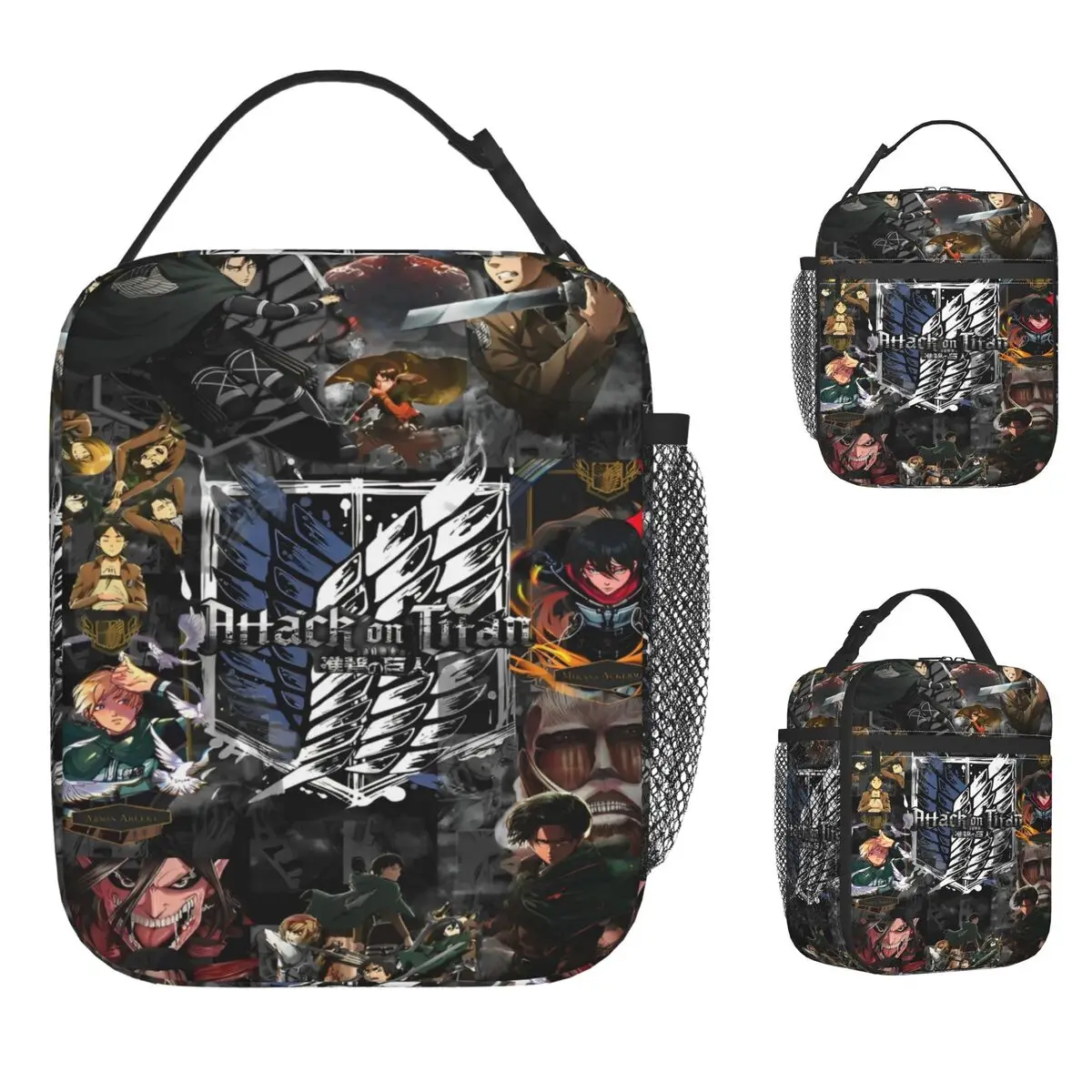 

Attack On Titan Japan Manga Thermal Insulated Lunch Bags for Office Portable Food Bag Container Thermal Cooler Lunch Boxes