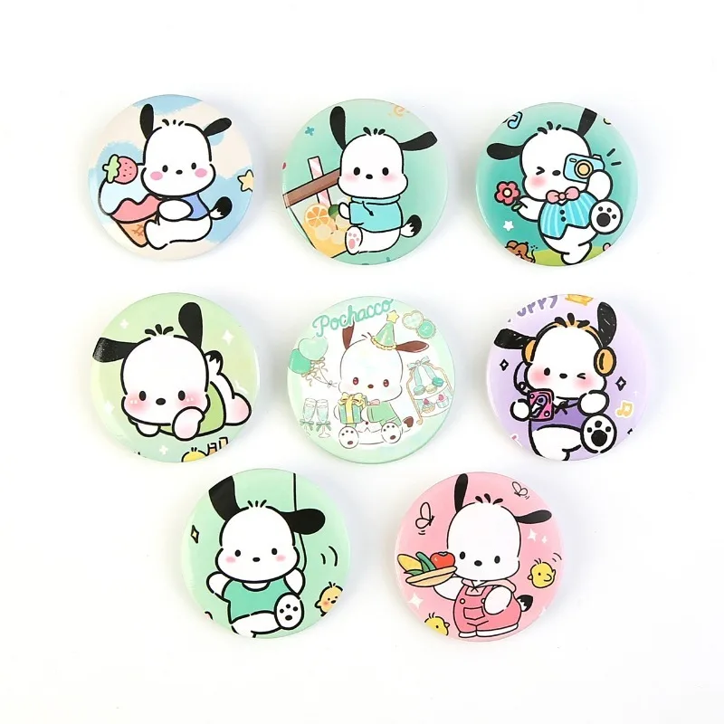 Sanrio Pochacco Brooch Anime Action Figure Cute Cartoon PVC Brooch Q Figural Anime Merchandise Clothing Decoration Children Gift