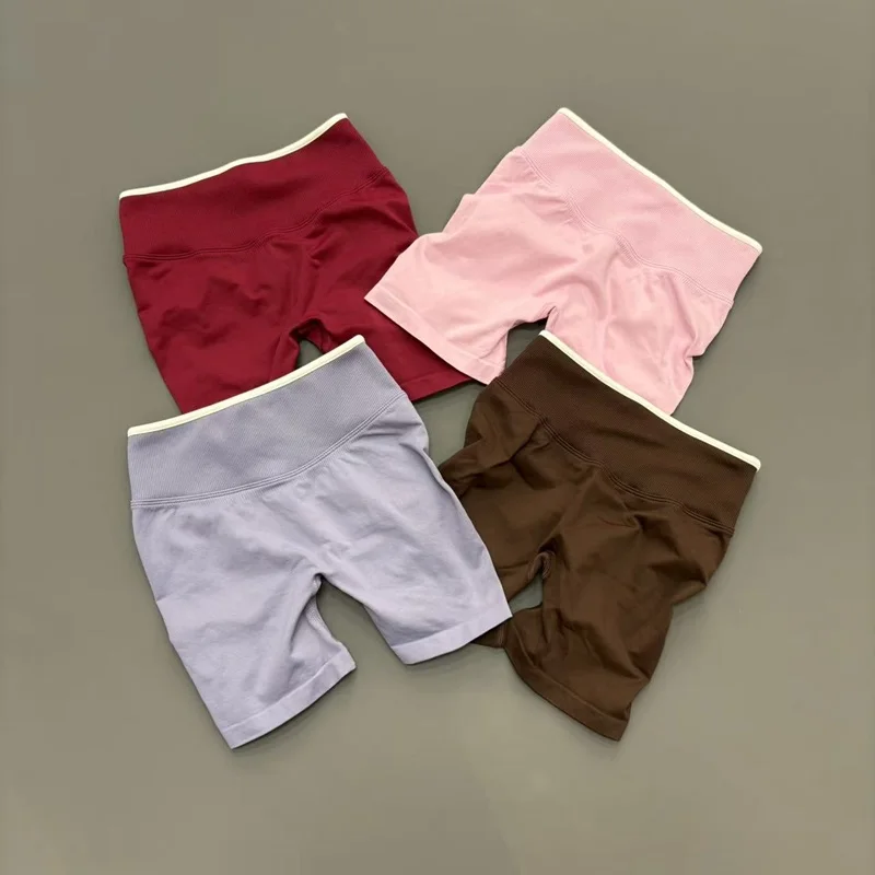 Women Sports Shorts Seamless High Waist Butt Lifting Tummy Control Breathable Elastic Gym Fitness Workout Running Yoga Shorts