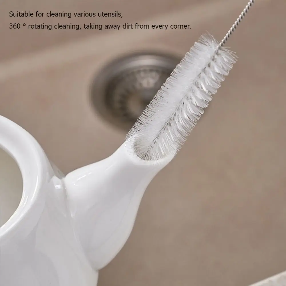 4Pcs/Set Nylon Bristles Kettle Spout Brushes Flexible Deep Clean Teapot Mouth Brush Multi-Purpose Icing Piping Nozzle Brush