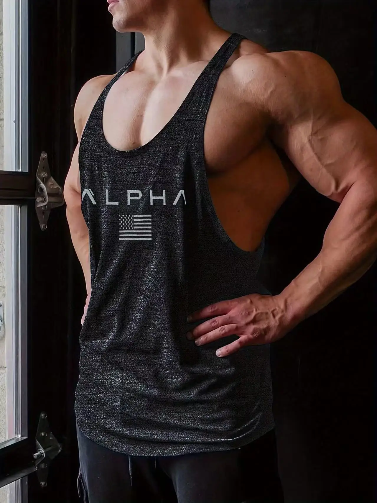 2026 عبر الحدود الأوروبي حجم ألفا الرجال المطبوعة الجولة الرقبة سترة لياقة بدنية قميص العضلات التجفيف السريع كرة السلة سترة