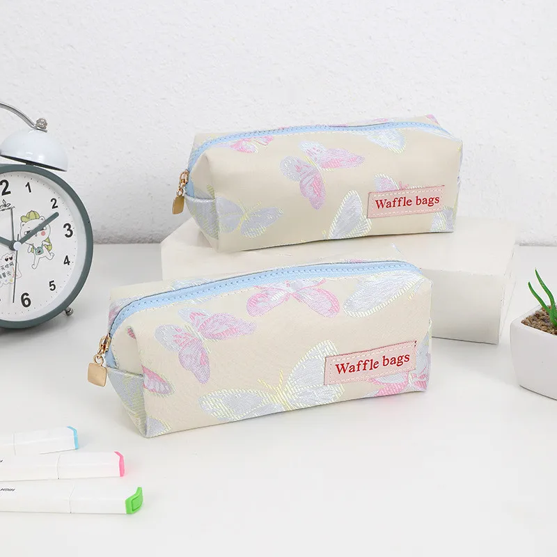 

1 шт., креативные 3D сумки-карандаши с бабочками, простая большая вместительная студенческая коробка для канцелярских принадлежностей, портативная офисная школьная сумка для хранения