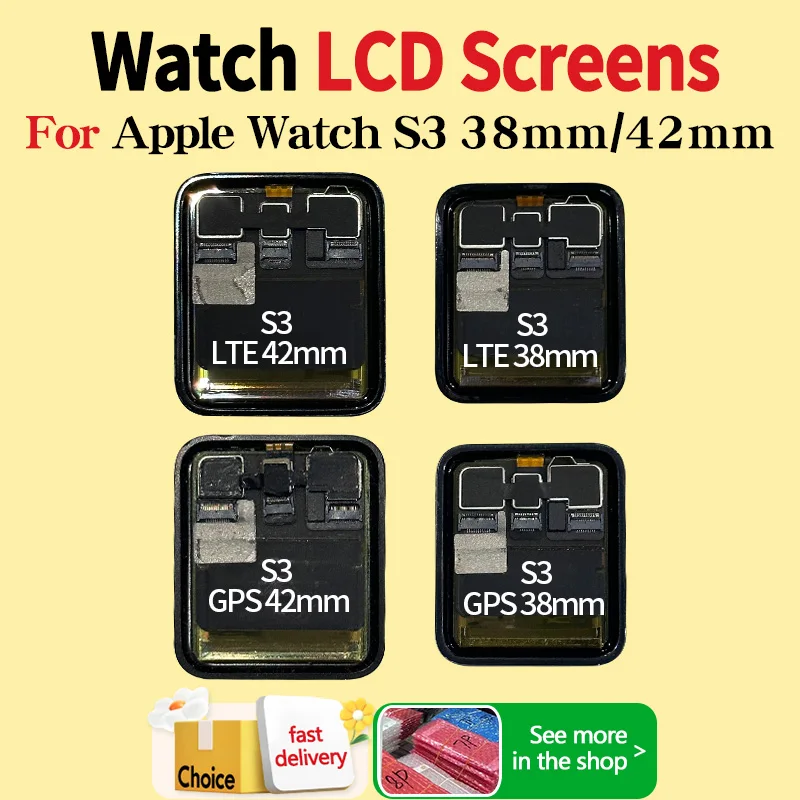 

OLED For APPLE Watch Series 3 Lcd Touch Screen Display Digitizer Assembly Replace For iWatch S3 Display GPS LTE 42mm 38mm