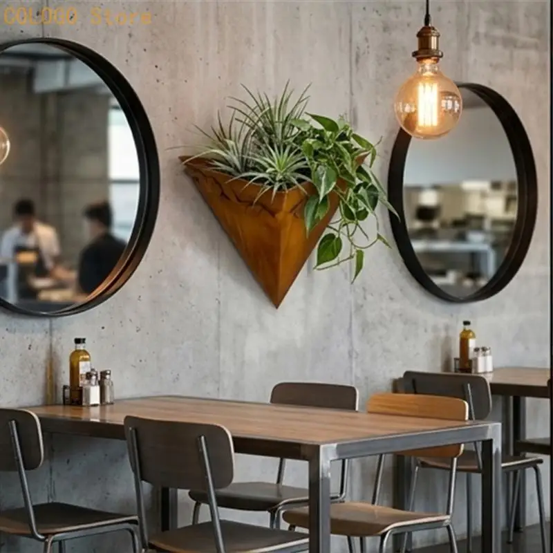 Decorative Iron Flowerpot Triangular Planter Container Flower Vase Decorative Vase For Party Indoor