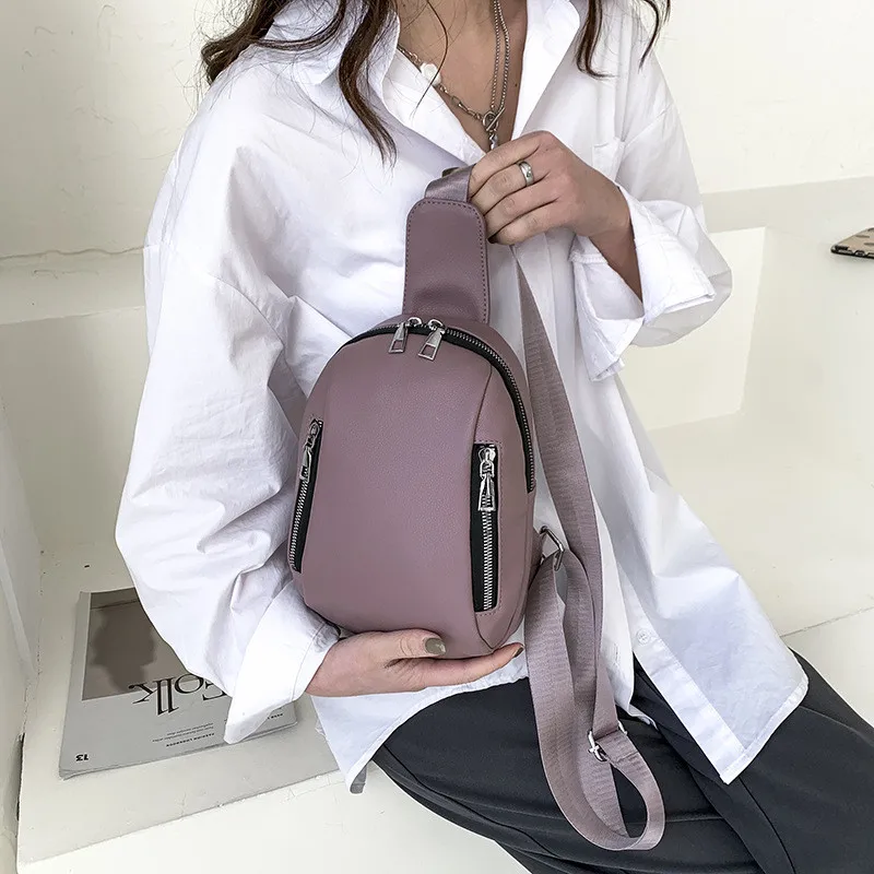 Large Capacity Fashionable Women\'S Crossbody Bag Pu Leather Personalized Mobile Phone Bag Chest Bag Women Mochilas Para Mujer