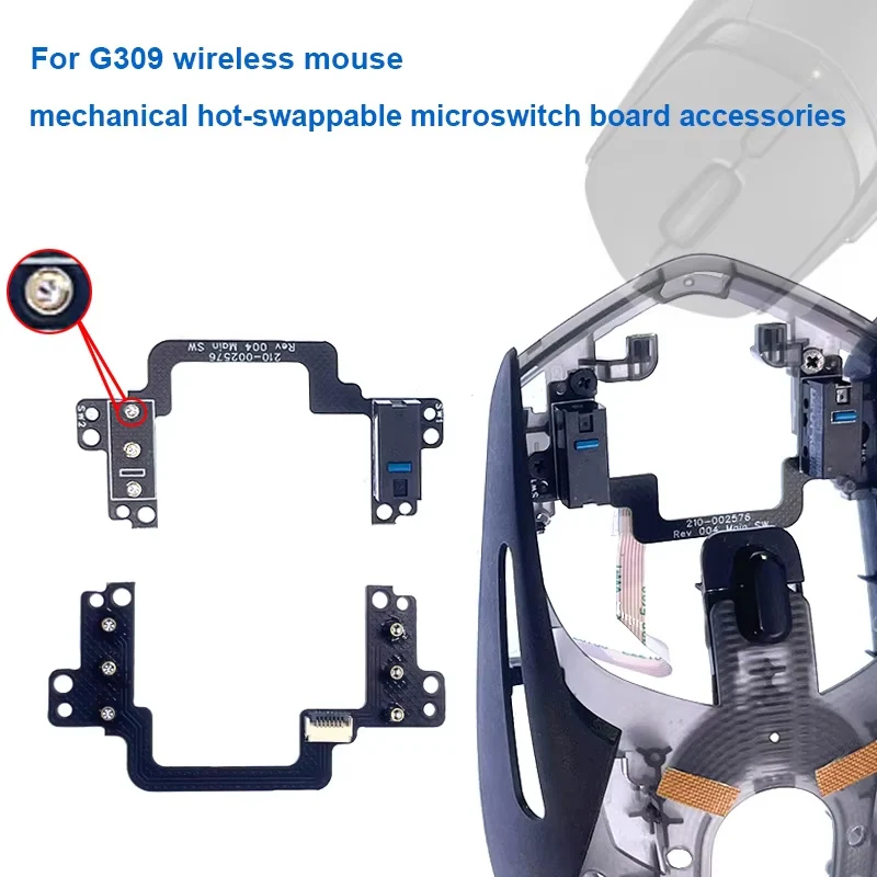 For G309 wireless mouse mechanical hot-swap micro-switch small board side key board repair and replacement computer accessories