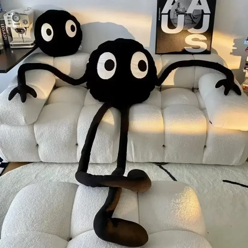 Cool Long Leg Black Coal Soft Plush Pillow Cushion Cartoon Anime Home Sofa Car Bedroom Cartoon Gift