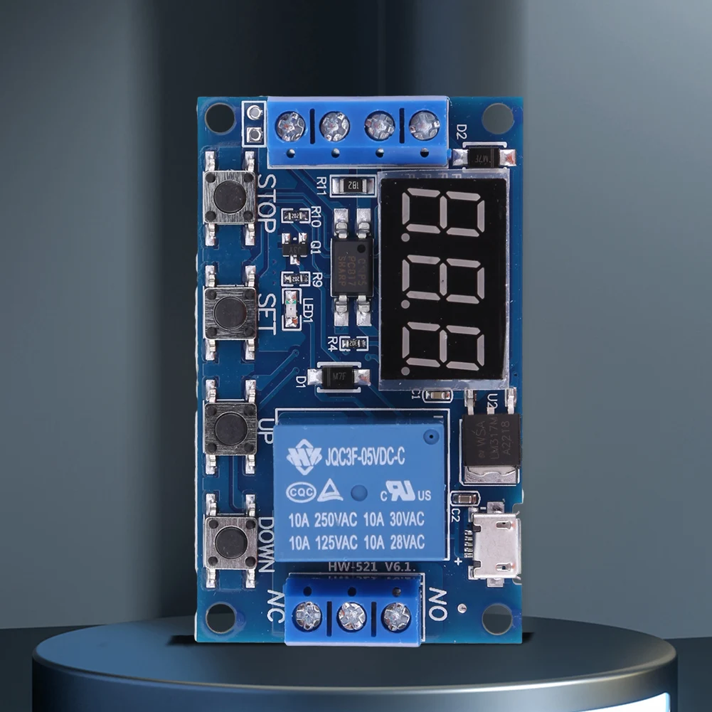 1 Way Time Delay Cycle Timing Circuit Switch Board 4 Button Cycle Timer Delay Trigger Disconnect Module with LED Display for DIY