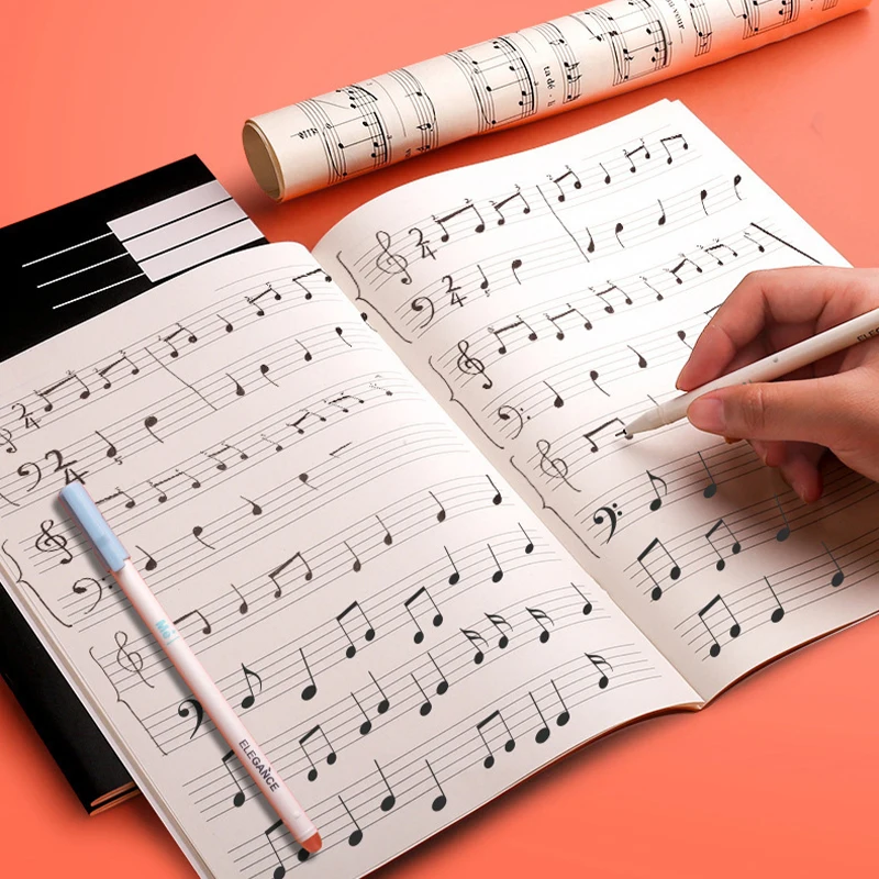 Cahier de pratique de musique universel à cinq lignes, piano et violon, carnet de notes professionnel, fournitures de bureau et scolaires, 18
