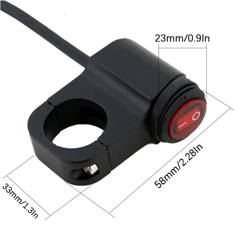 

12V Light Switch Motorcycle Handlebar Aluminium Alloy Headlight Button on/Off Switch Fog Spot Light Waterproof