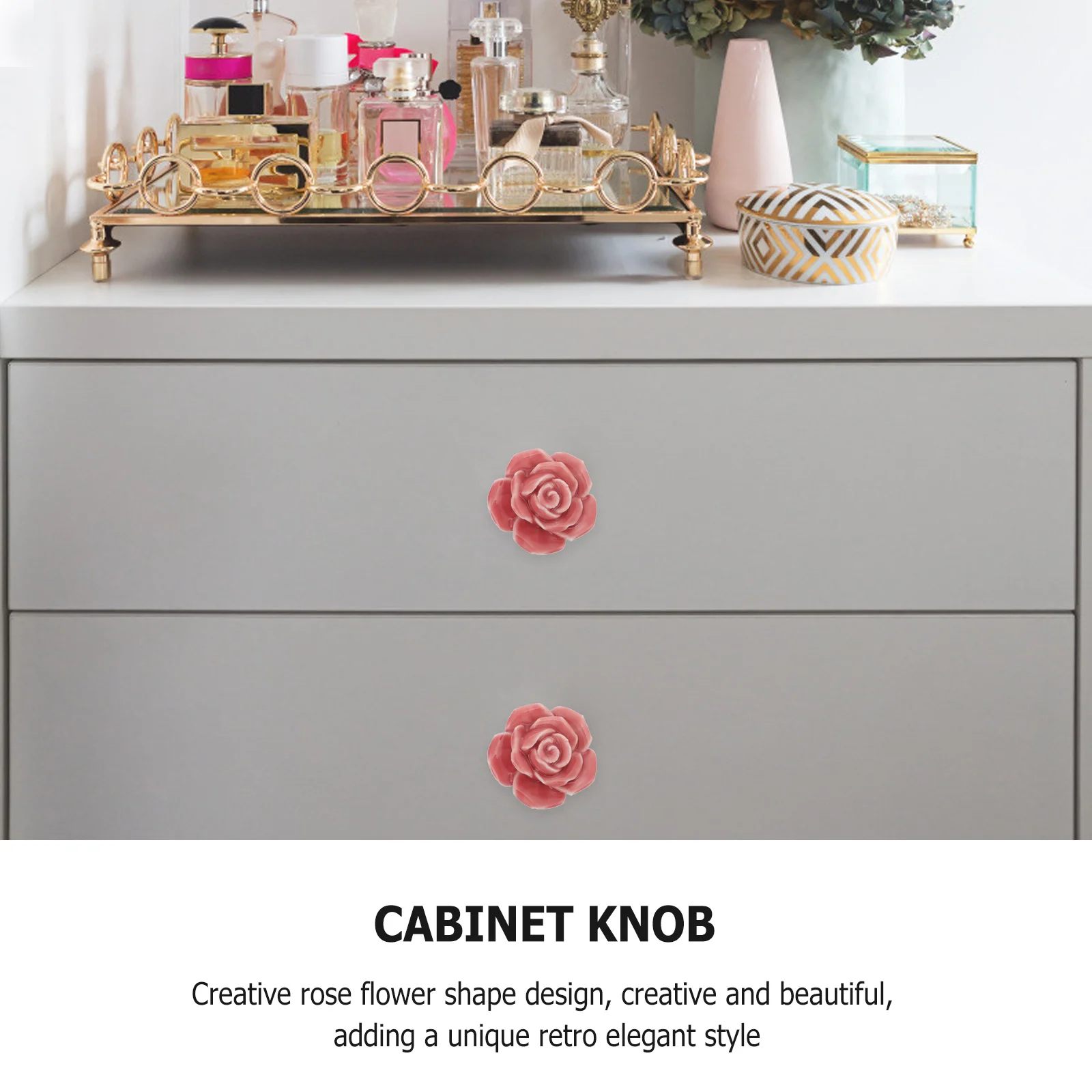 

8Pcs Ceramic Rose Flower Handles Retro Vintage Cabinet Door Knobs Drawer Pulls for Kitchen Door Pull Handle Cabinet Knob