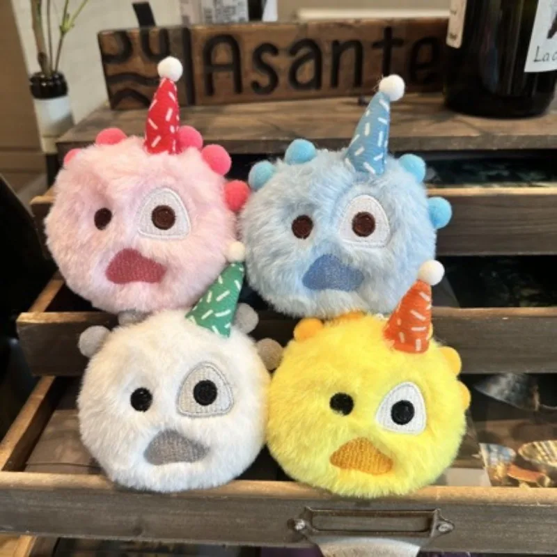 Cute Plush Keychain 4 Pack Kawaii Mini Plush Toy Pendant Party Cone Hat Bag Charm Charm Backpack Decoration Gift for Girls - view 3