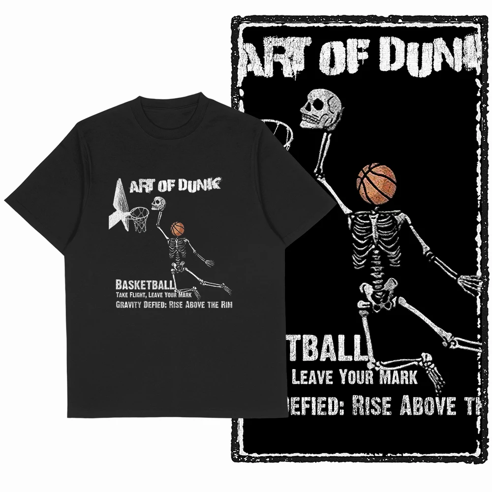 Coolmind YH Basketball Theme Cotton Exclusive Graphic Men T shirt for men cotton Big Size Cool BLACK men's novelty tee shirt