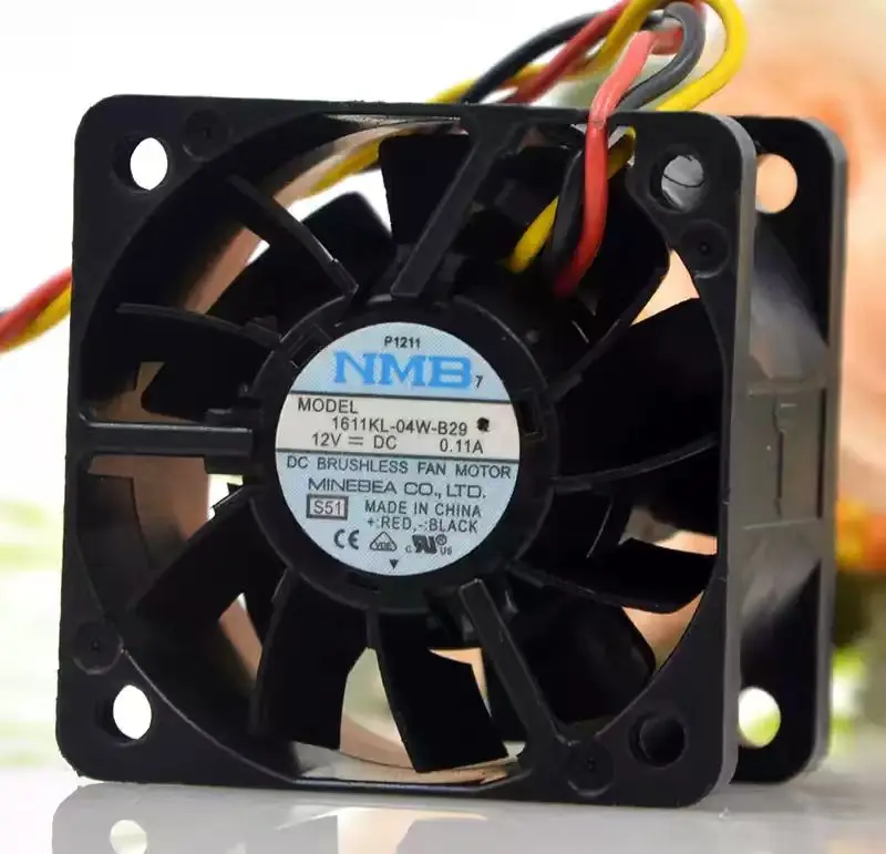 For NMB 1611KL-04W-B29 DC 12V 0.11A 4028 40x40x28mm 3-Wire Dual Ball Bearing Violent Welder Server Inverter Chassis Cooler Fans