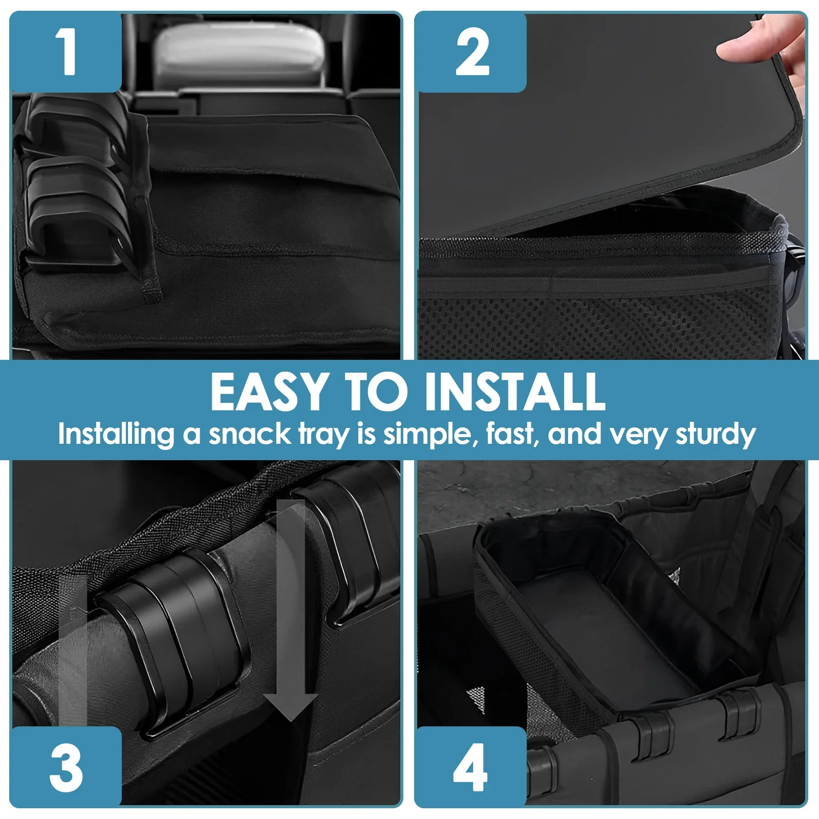 Baby Stroller Tray with Cup Holders W2 Double Sided Stroller Tray with Storage Mesh Pockets Detachable Outdoor Accessories 5