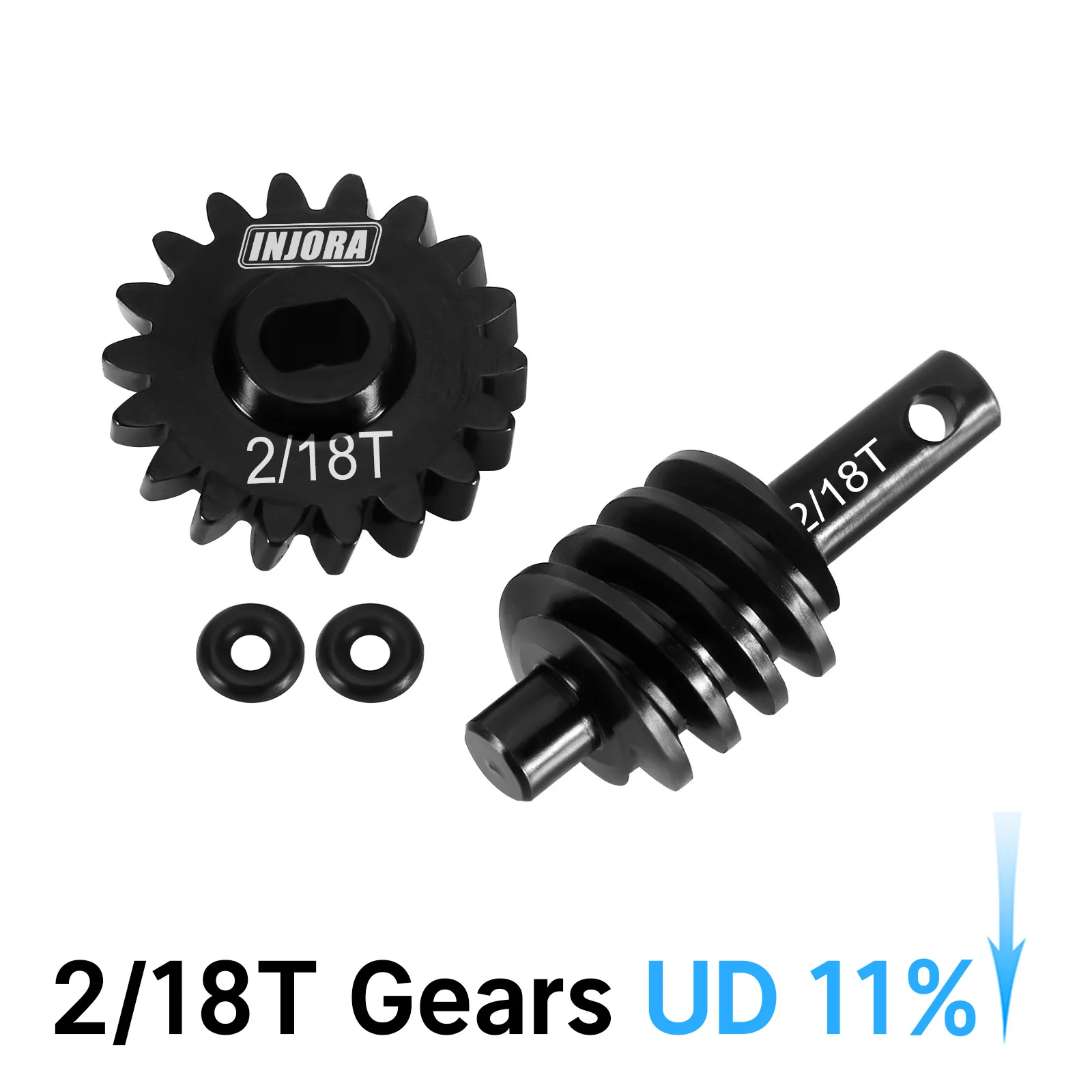 INJORA Overdrive Underdrive Schneckendifferentialachse Stahlgetriebe 12T 13T 14T 16T 18T für 1/24 RC Crawler Car Axial SCX24 Upgrade