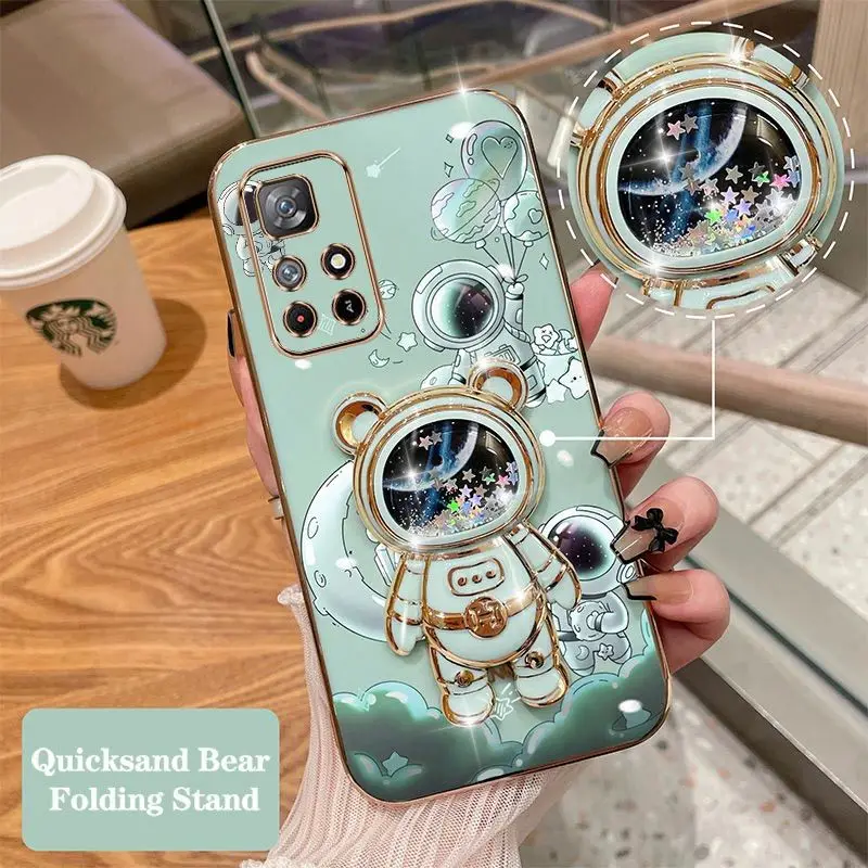 Quicksand Balloon Astronaut Phone Holder Case For Xiaomi Redmi Note 11T 5G Shatterproof  Protection Redmi Note 11T 5G Back Cover