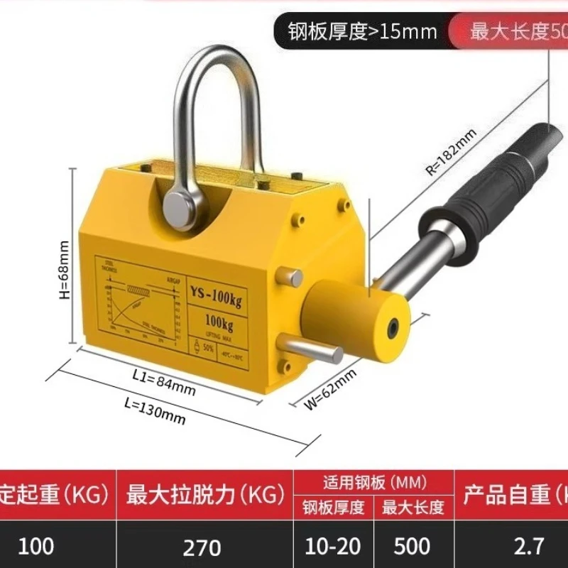 For Magnetic Hoist - Permanent Magnet Lifting Device - Industrial Strong Suction Cup - Magnetically Attached Lifting Tool