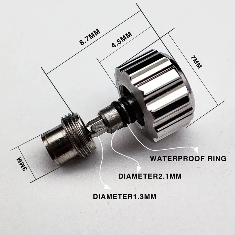 7mm SKX007 Watch Crowns Fits for NH35 NH36 4R35 4R36 Movement Silver/Rose/Black/Gold/Blue Watch S Crowns Watch Parts Replacement