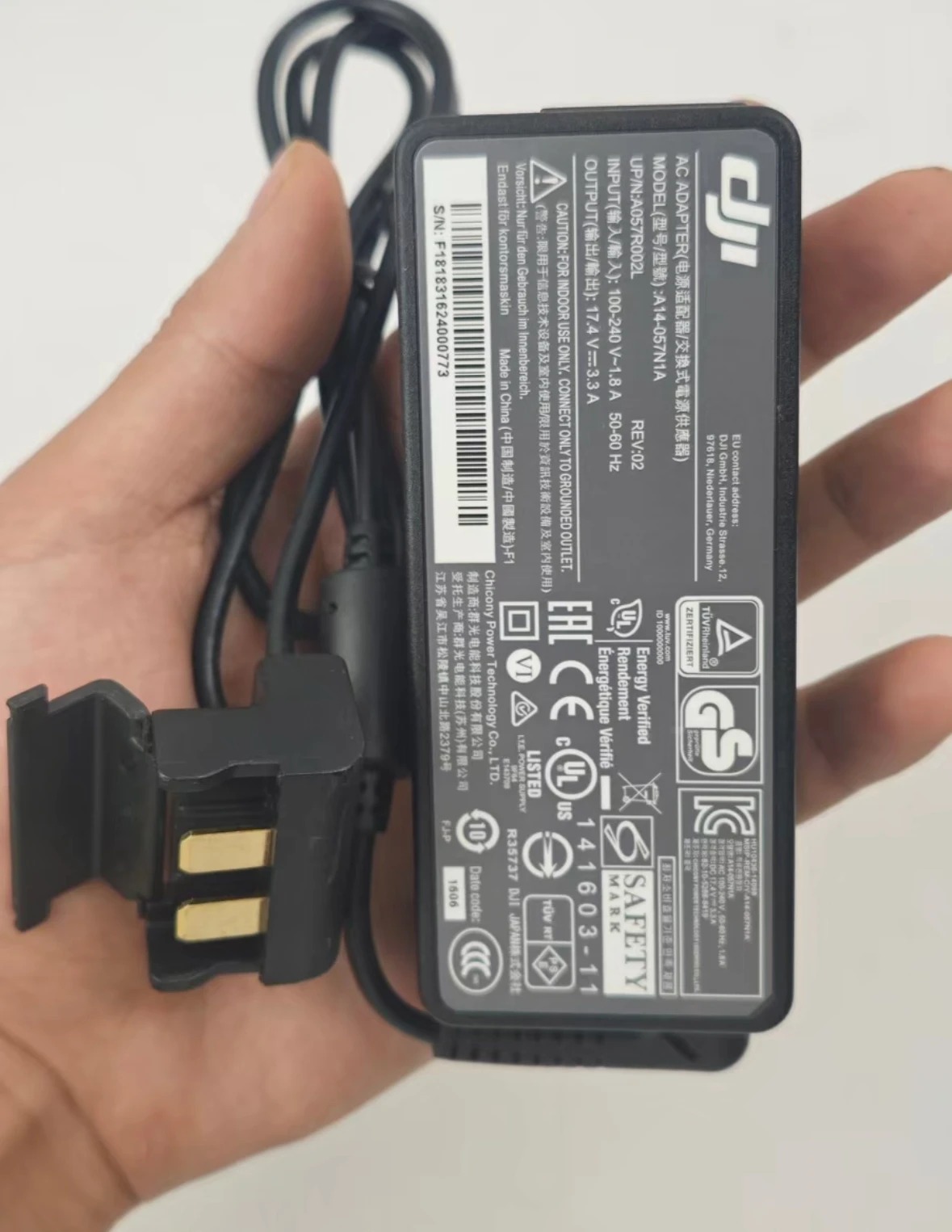 Zasilacz sieciowy AC DC model A14-057N1A, wyjście 17.4V 3.3A do akumulatorów DJI Phantom 3 Standard SE 3P lipo