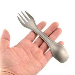 Lixada Titanium 3 in 1 Spork Fork Knife Outdoor Camping Picnic Tableware Cookware Ultralight Spoon Fork For Outdoor Picnic BBQ