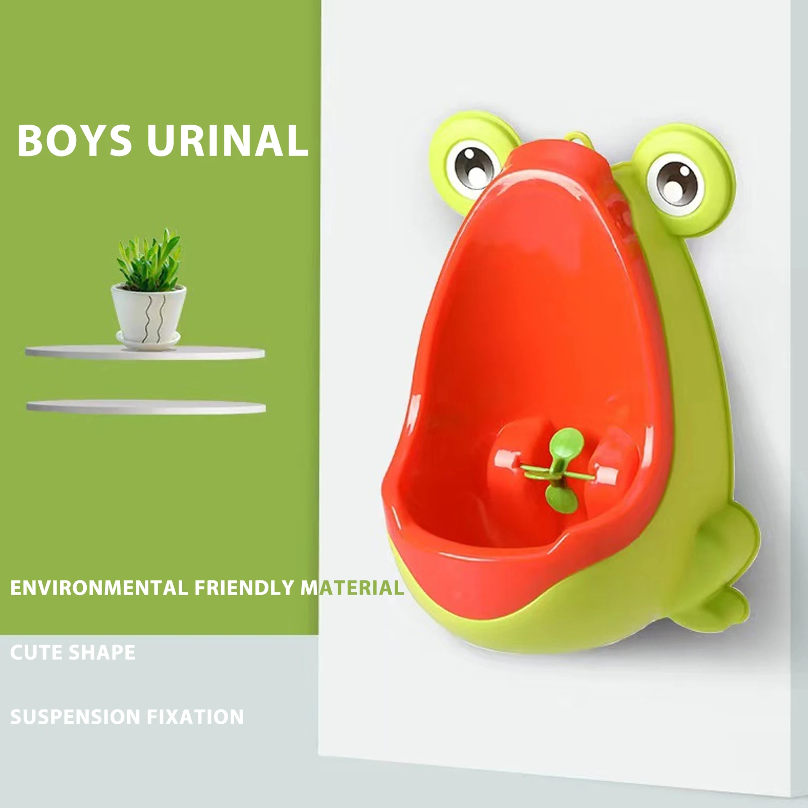 Baby Boys Standing Potty Frog Shape Wall-Mounted Urinals Toilet Training Children Stand Vertical Urinal Potty Pee Infant Toddler