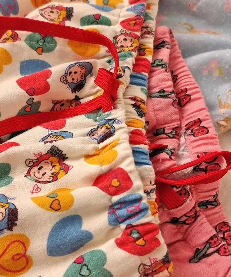 

plus Size Cartoon Sleepwear Women's Comfortable Loose Casual Pants Home Leisure Wide Leg Trousers Sweet Style Spring Season