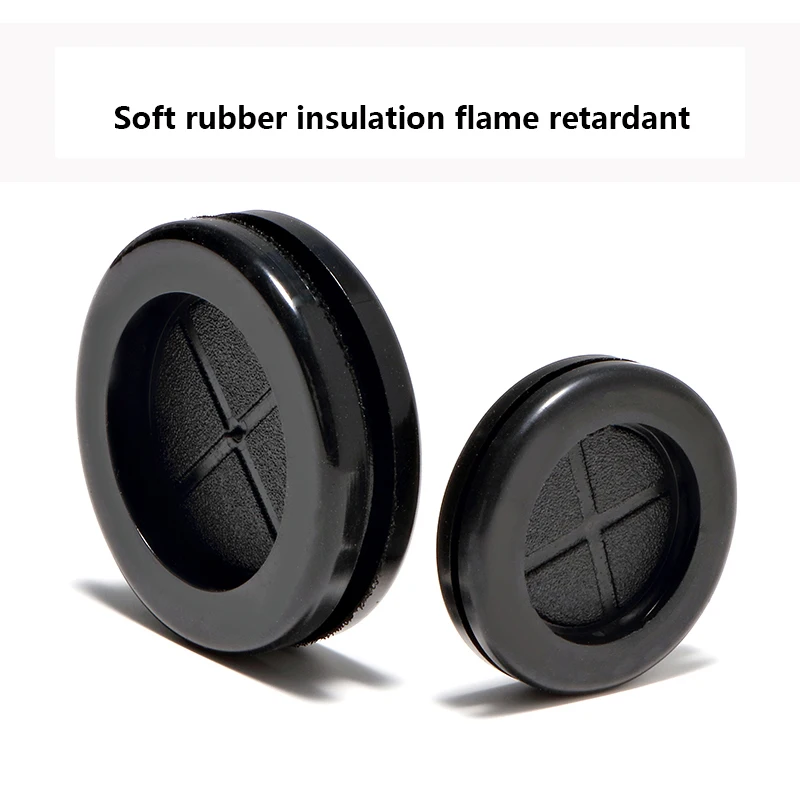 Insulation Over Coil Seal Ring Two-sided Wire Guard Black Protective Reserved Hole Sealing Power Distribution Box Grommet Loop