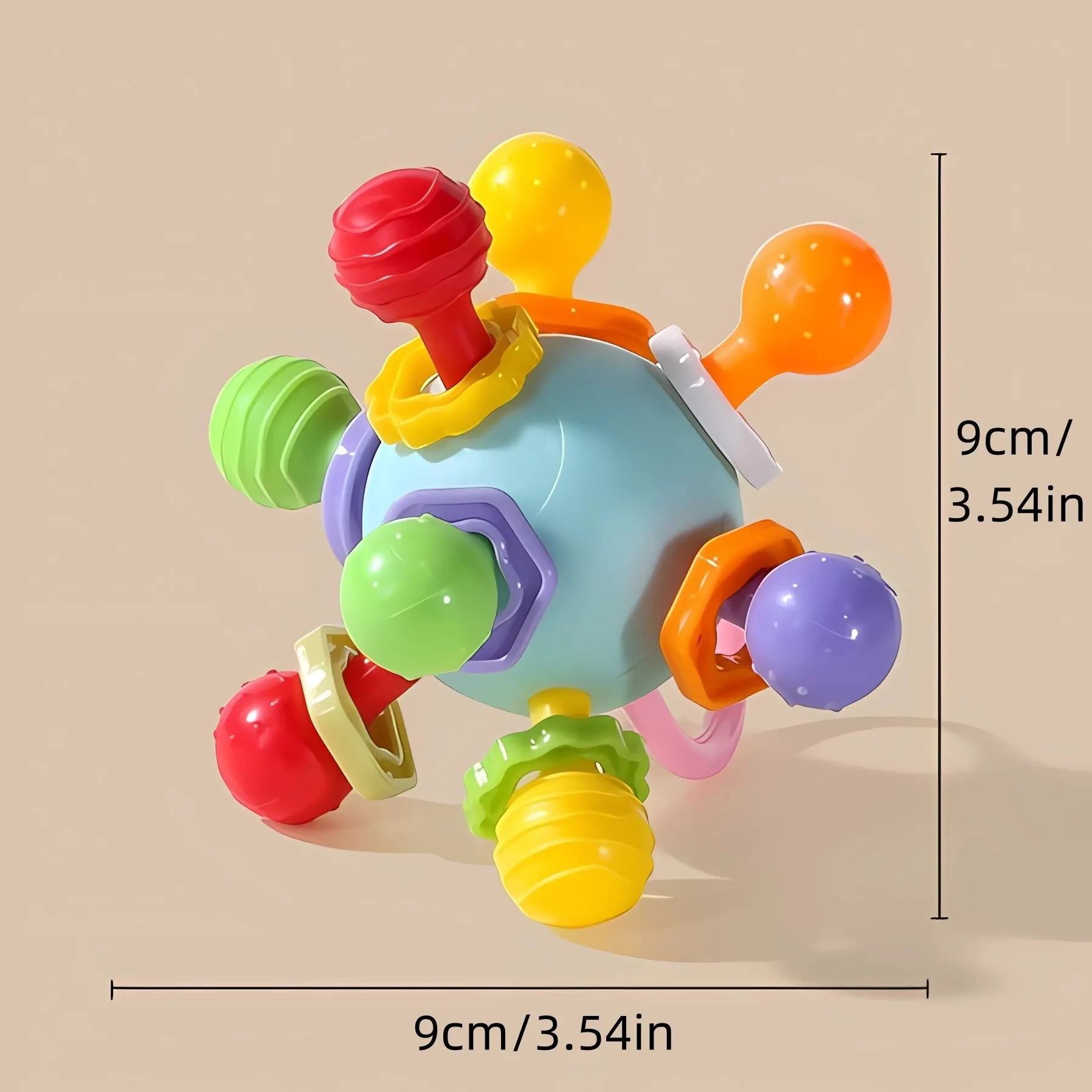 Manhattan Round Ball Soft Silicone Hand Grab Ball Rattle Infantil Chewable Toddler Teeth Soothing Baby Sensory Toy Newborn Gift