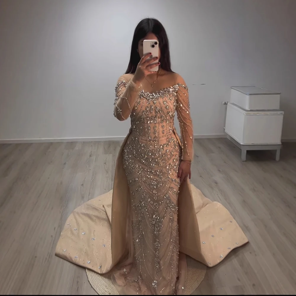 long evening dresses with train Long Royal Blue Sequins Pageant Evening Dress with Detachable Train EN5406 Size 6 / Blue main image 0