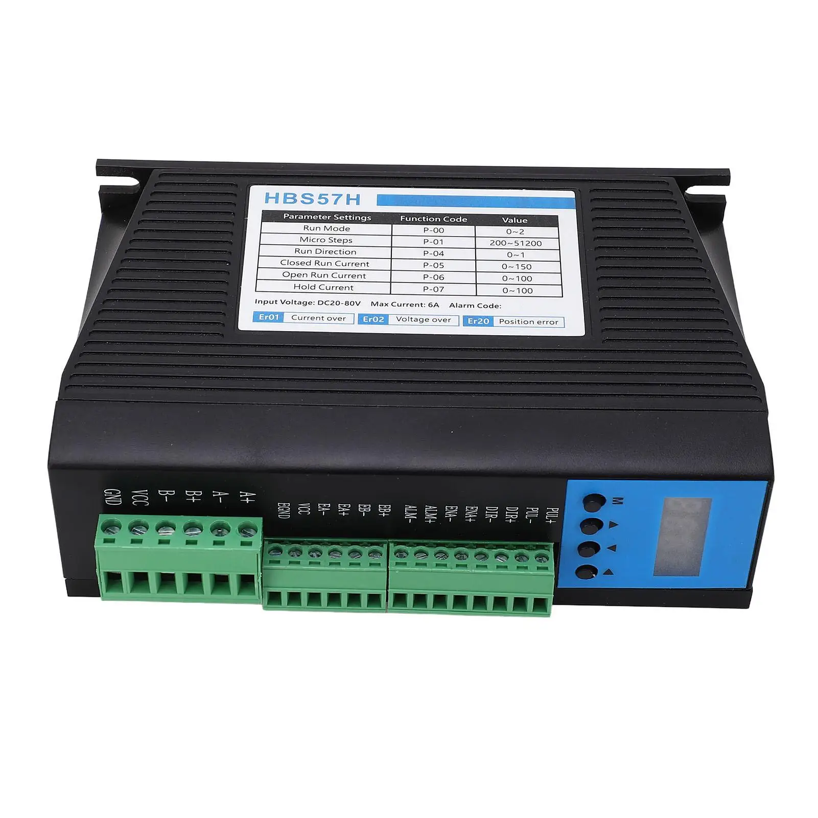

High Accuracy Stepper Motor Driver Encoder Differential Input 0-7A DC20-80V Static Dynamic Current