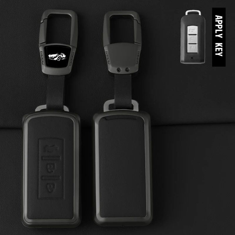 For Mitsubishi Outlander Xpander Triton ASX LANCER Pajero Sport 3 2020G Eclipse Cross L200 Metal Leather Key Case Funda Llave