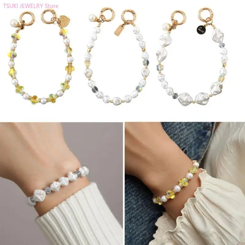 62Ke Fashion Telefon Lanyard Armband Telefon Charme Perlen Perlen Tasche Charme Perlen Perlen Telefon Handgelenksbeutelzubehör