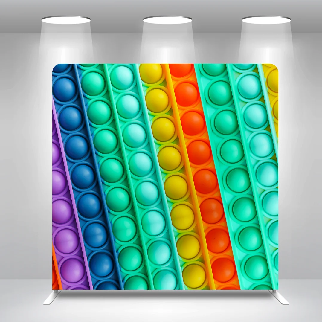 

Push Pop Bubble Fidget Sensory Rainbow Shower Baby Shower Birthday Pillow Case Photoshoot Backdrop Stand Cover
