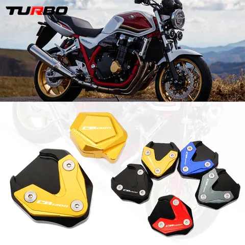 High Quality Motorcycle CNC Kickstand Foot Side Stand Extension Pad Support Plate Enlarge Stand For HONDA CB1300 CB 1300 CB1300