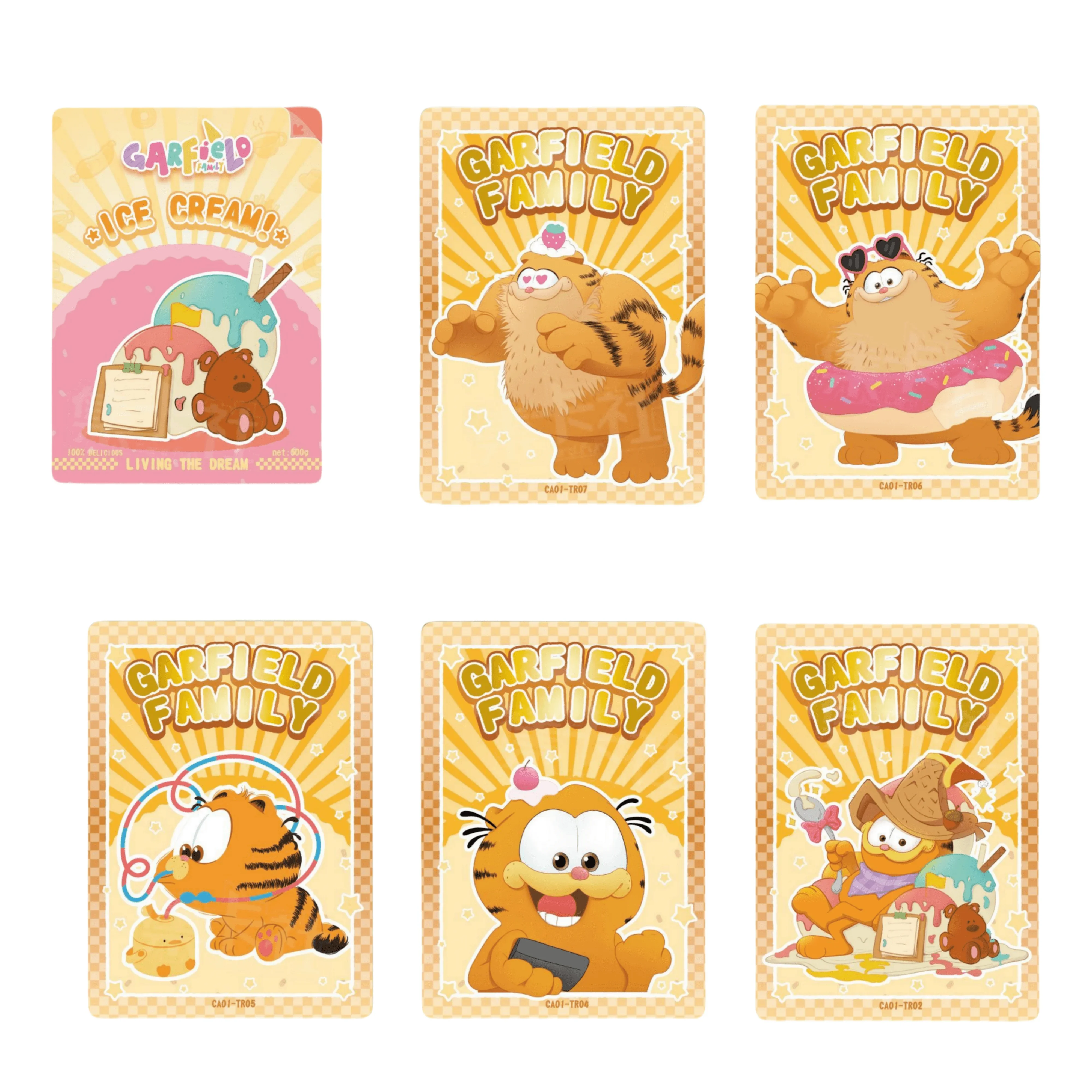 Carta divertente Garfield Card The Bag Cute Family Anime Cat Carte da collezione Libro Giocattolo per bambini Regali di compleanno ﻿ Scatola