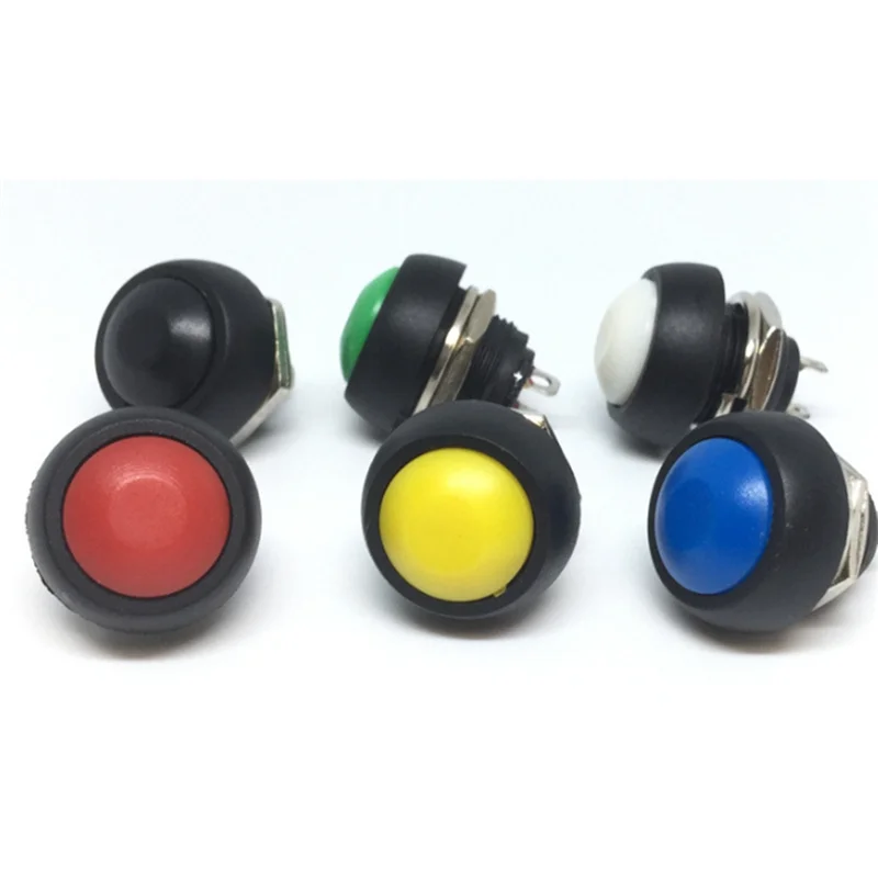 10Pcs 2Pin Mini Schalter 12Mm 1A Wasserdichte Schalter PBS-33B 12V Momentary Push Button Schalter Reset Nicht-verriegelung PBS-33B-X64A