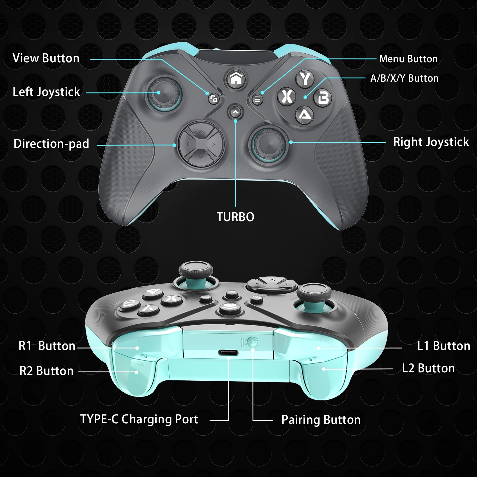 Wireless Gamepad สำหรับ Xbox One Series X/S/PC/IOS/Android/ไอน้ำ6แกน Gyro มีฟังก์ชั่น Turbo จอยควบคุมเกมคอนโซลจอยสติ๊ก