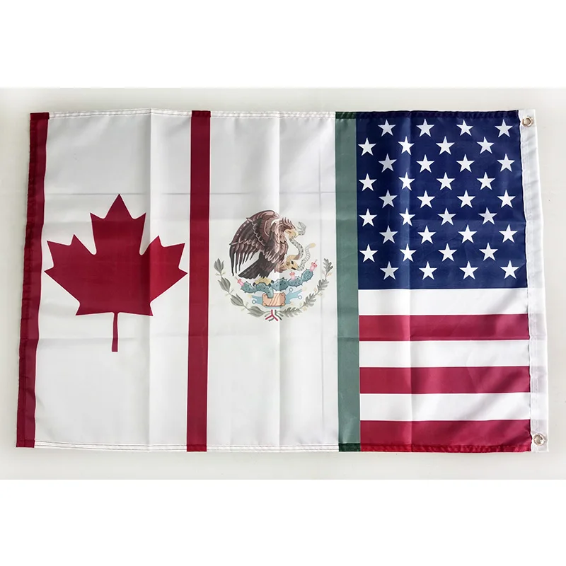 USA Mexico Canada Friendship Flag 2ft*3ft (60*90cm) 3ft*5ft (90*150cm) Size Christmas Decorations for Home Flag Banner