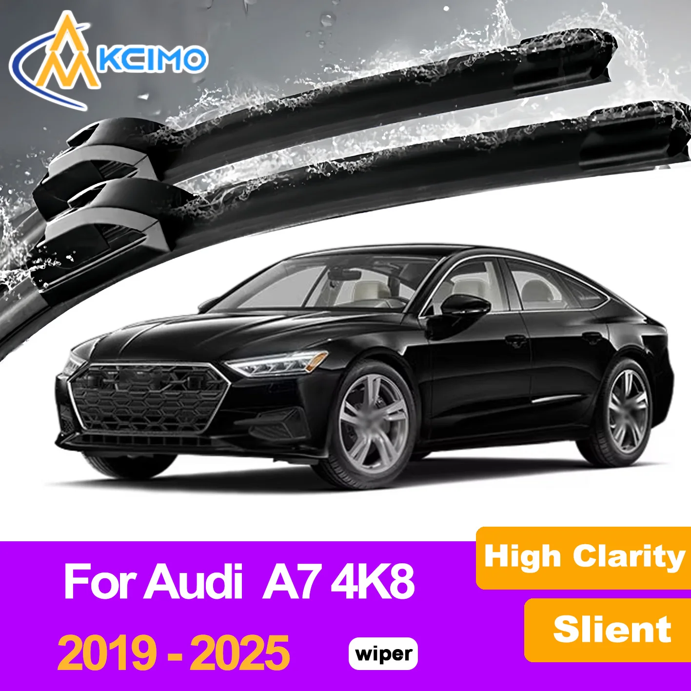 

2Pcs Front Windshield Wiper Blades For Audi A7 4K8 2019-2025 High Clarity Windscreen Window Car Accessories